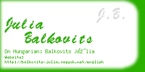 julia balkovits business card